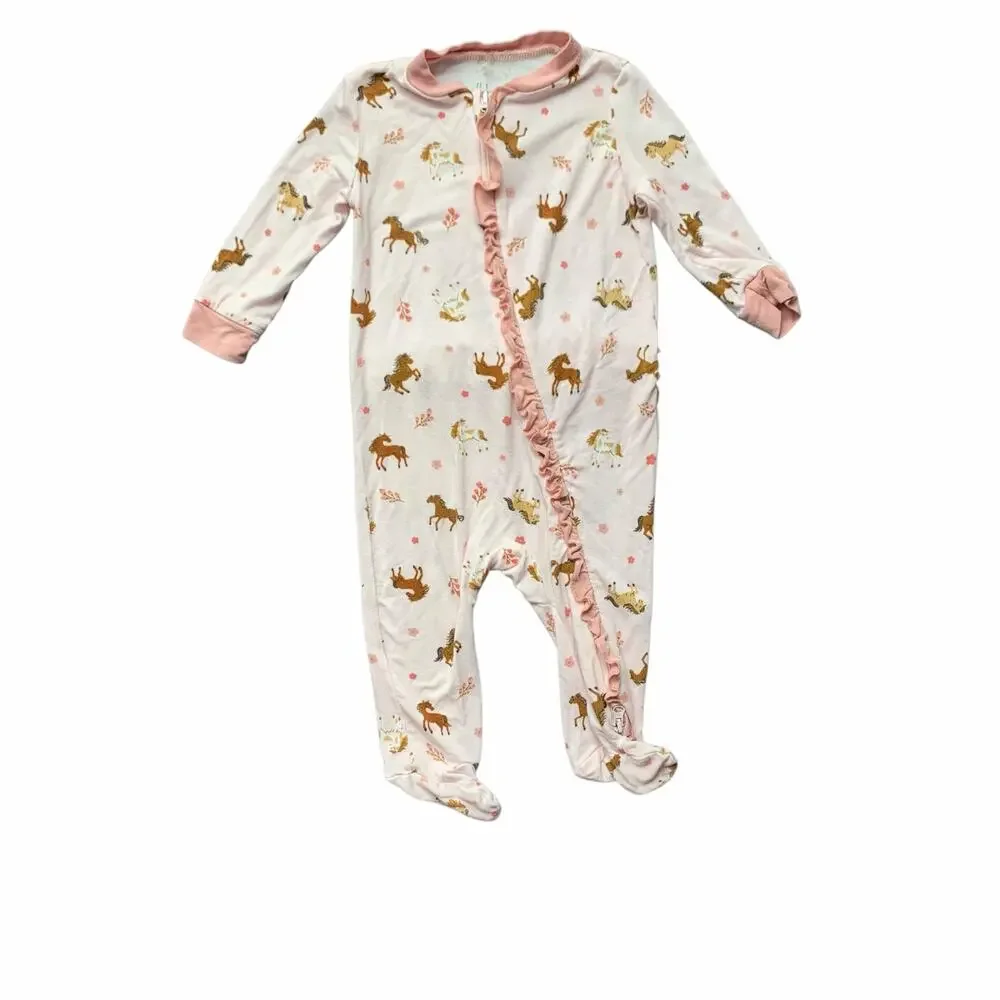 Milkberry Bamboo Horse Ruffle Footy